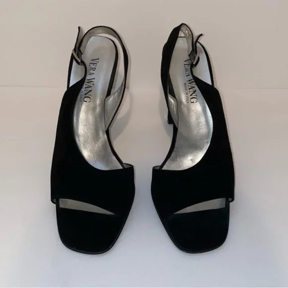 Vera Wang black suede heels - Picture 2 of 8